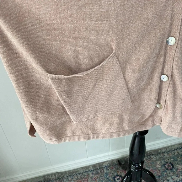 Wynne Lounge Button Front Cardigan Dusty Rose Oversized Fit Size P - Picture 7 of 14